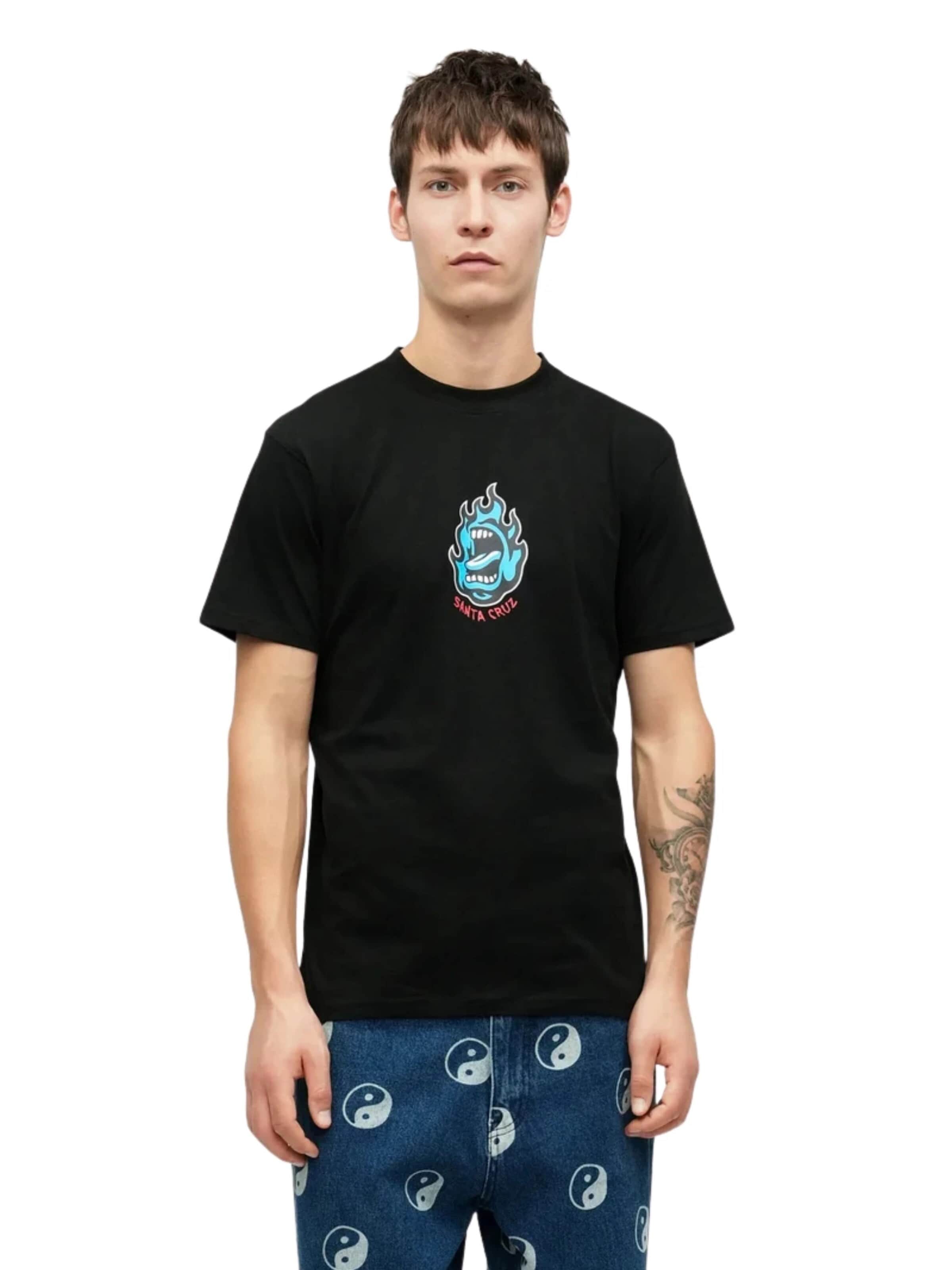 Santa Cruz - Camisa 'Camiseta santa cruz negra screaming flame front tee' em preto