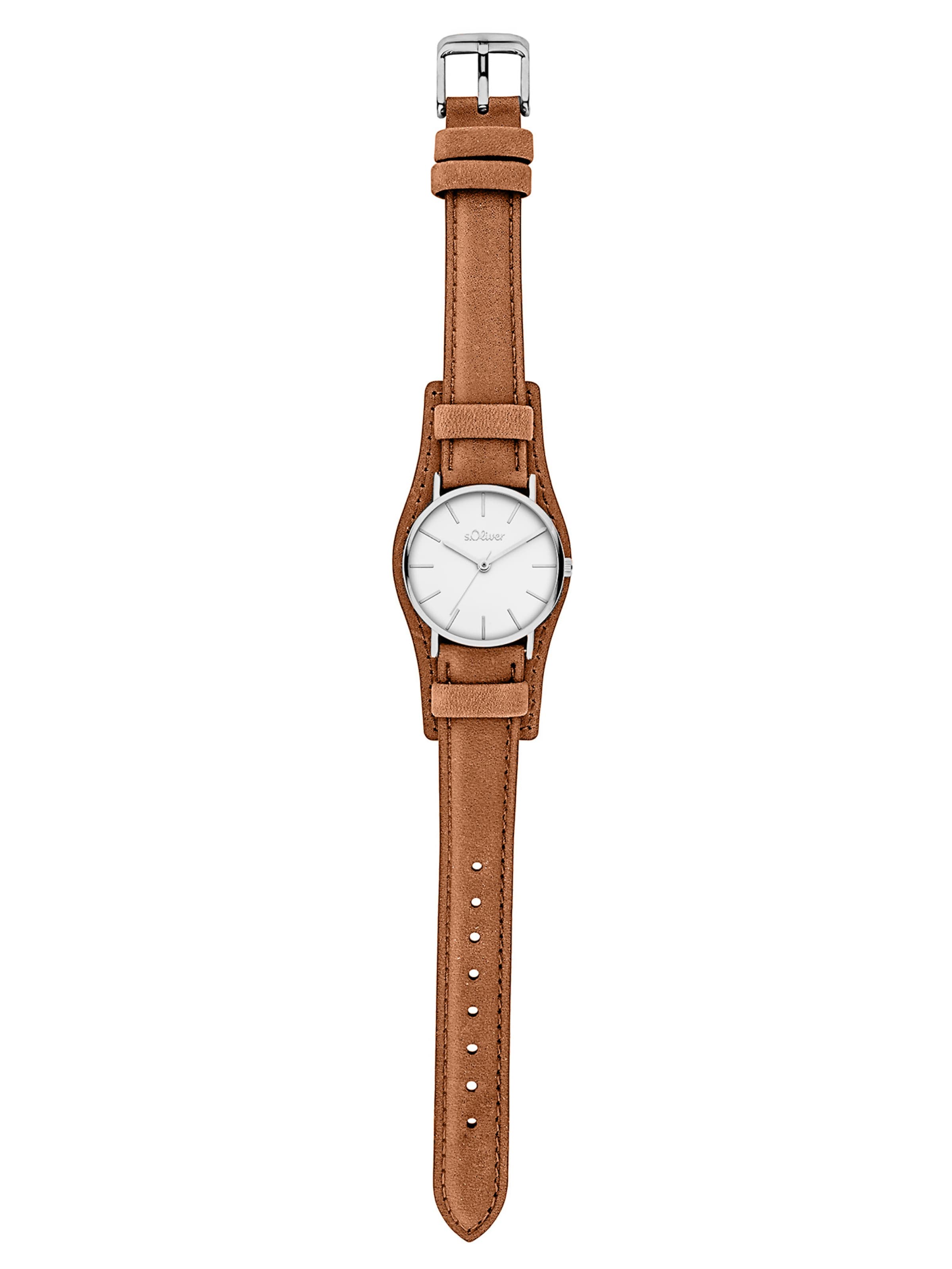 s.Oliver Analog Watch in Brown