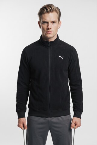 PUMA Funktionele fleece-jas 'Essentials' in Zwart: voorkant