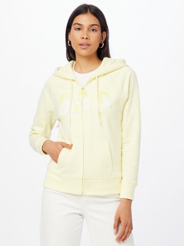 GAP Sweat jacket 'NOVELTY' in Yellow: front