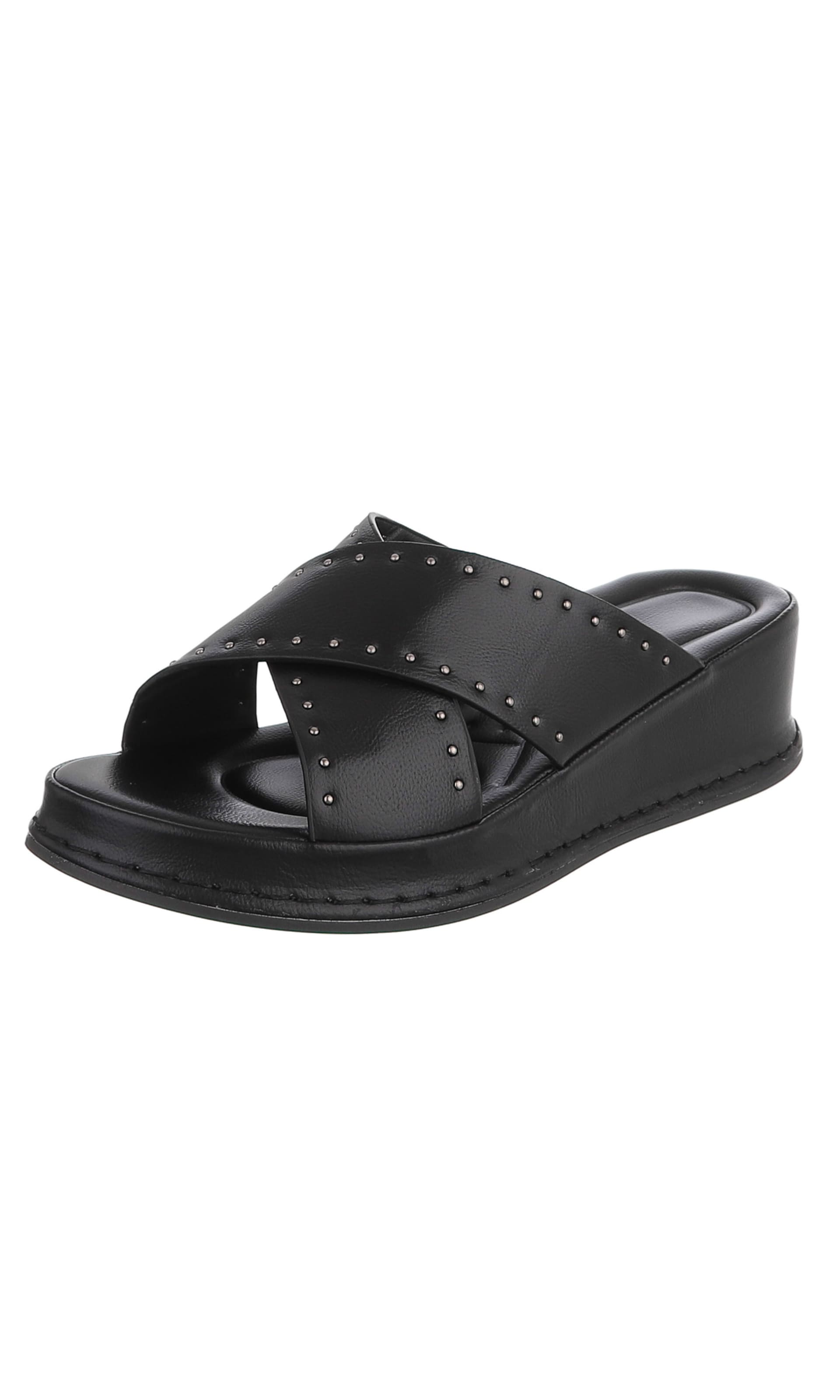 Ital-Design Mules in Black: front