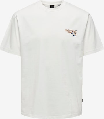 Maglietta 'KEANE RLX SS TEE'' di Only & Sons in bianco: frontale