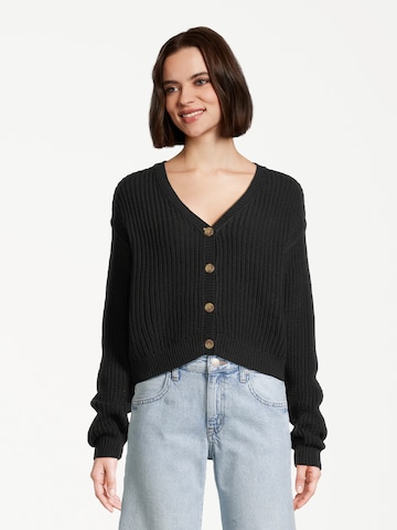 AÉROPOSTALE Knit cardigan in Black: front