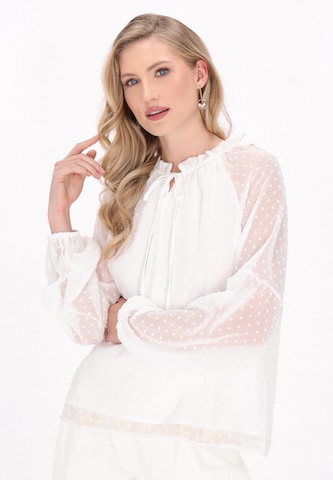 DreiMaster Klassik Μπλούζα 'Classic Look' σε λευκό: μπροστά