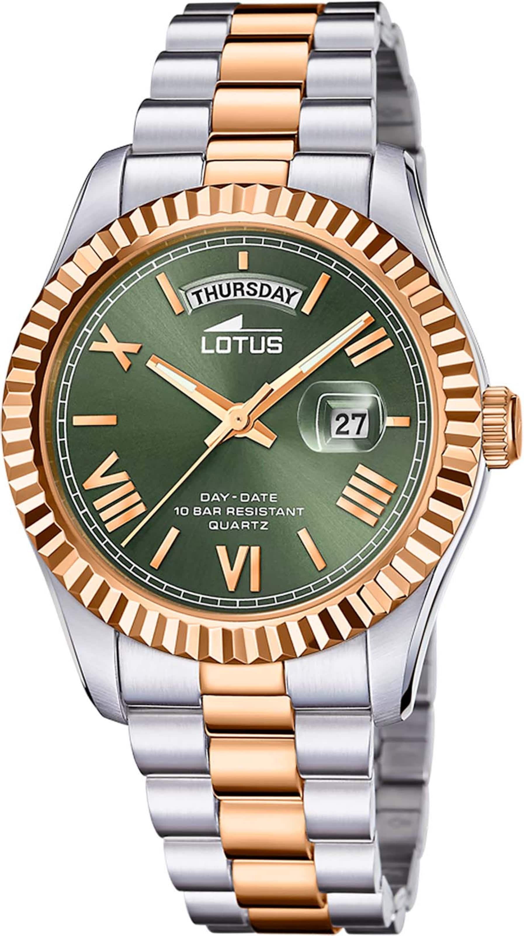 Lotus Uhr in Gold: Vorderseite