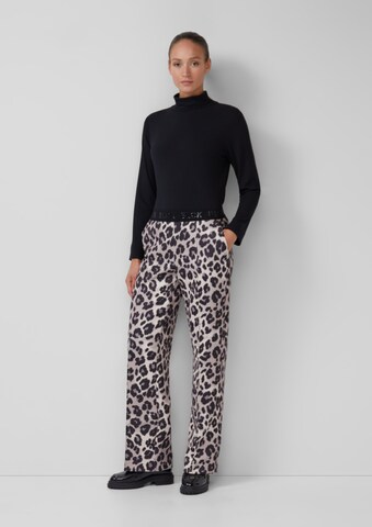 s.Oliver BLACK LABEL Wide leg Broek in Beige: voorkant