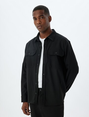 Koton Regular fit Button Up Shirt in Black: front