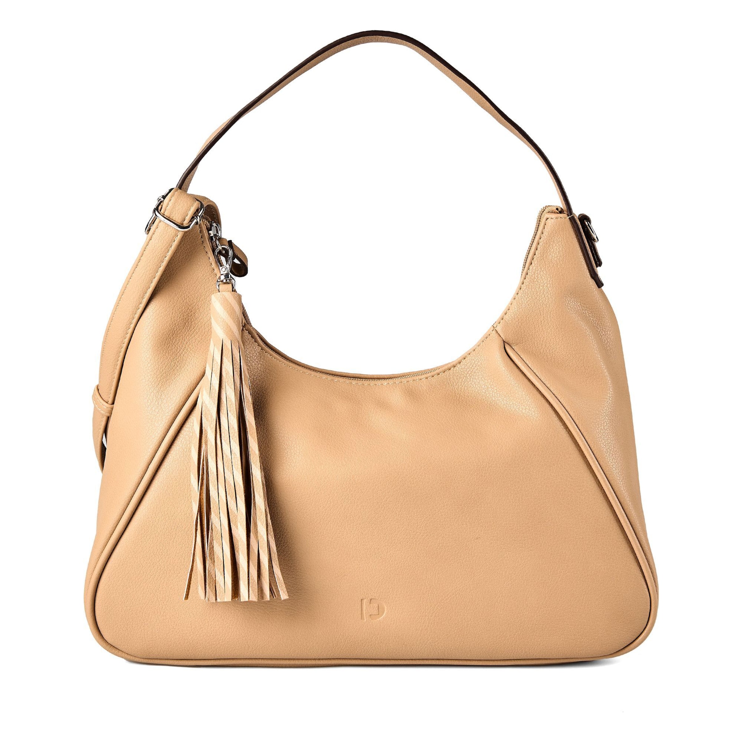 TOM TAILOR DENIM Schoudertas 'Abella' in Bruin: voorkant
