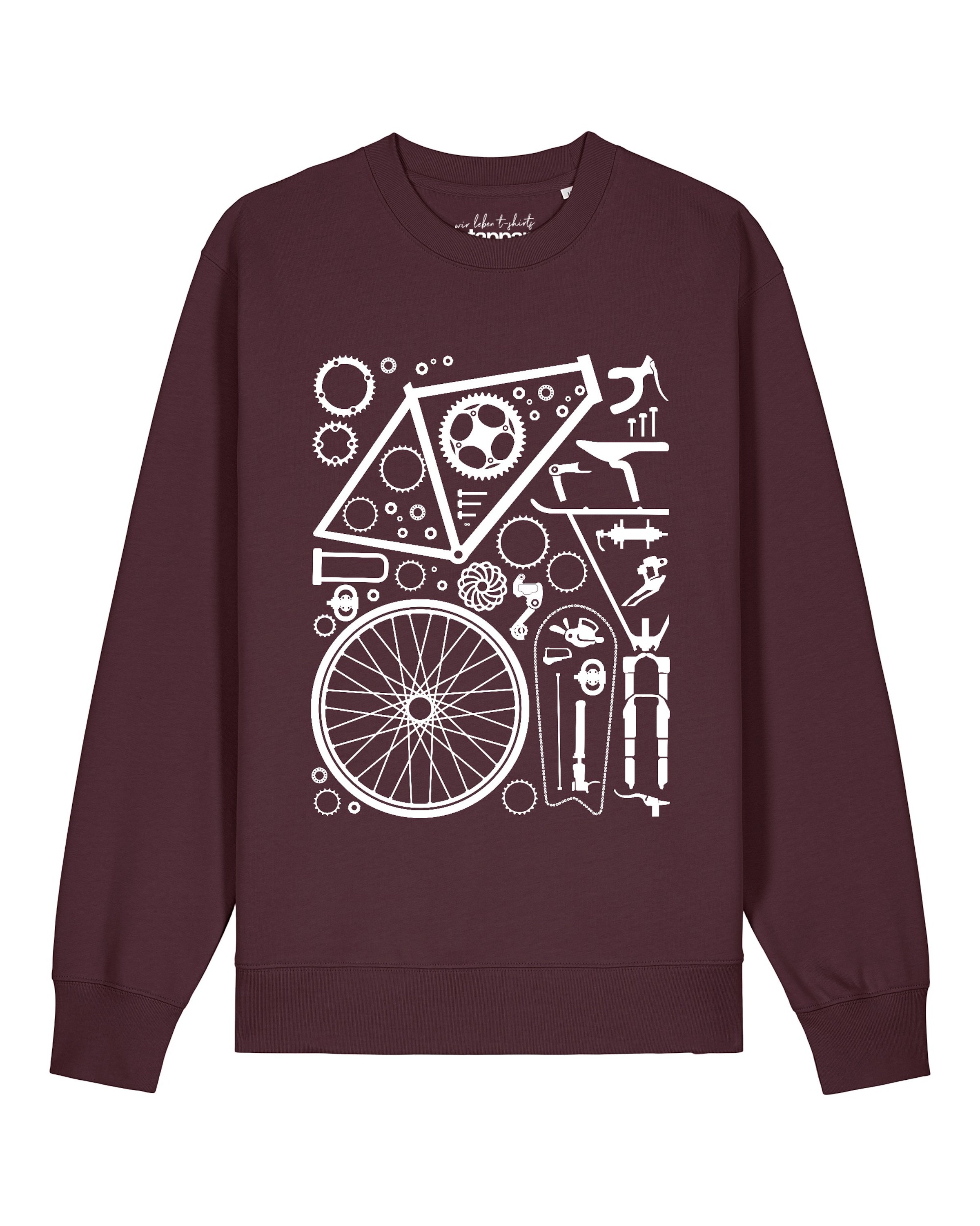 Watapparel Sweatshirt 'Fahrradteile' in Rood: voorkant