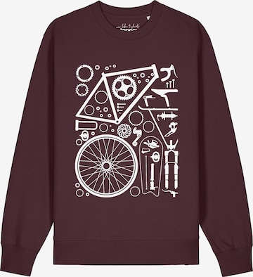 Watapparel Sweatshirt 'Fahrradteile' in Rood: voorkant
