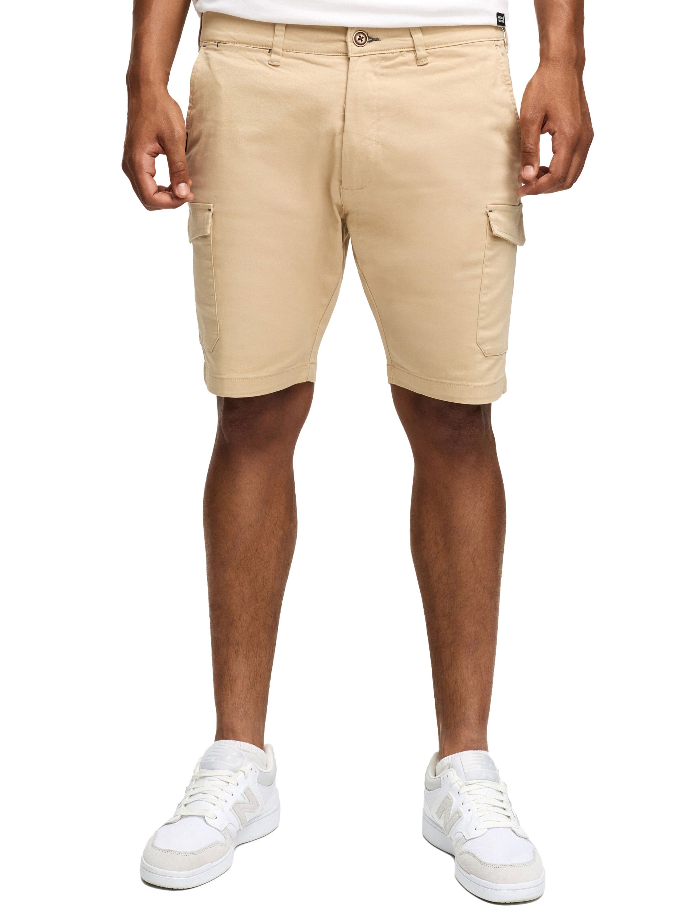 INDICODE Regular Cargo Pants 'Indicode Laulax' in Beige: front