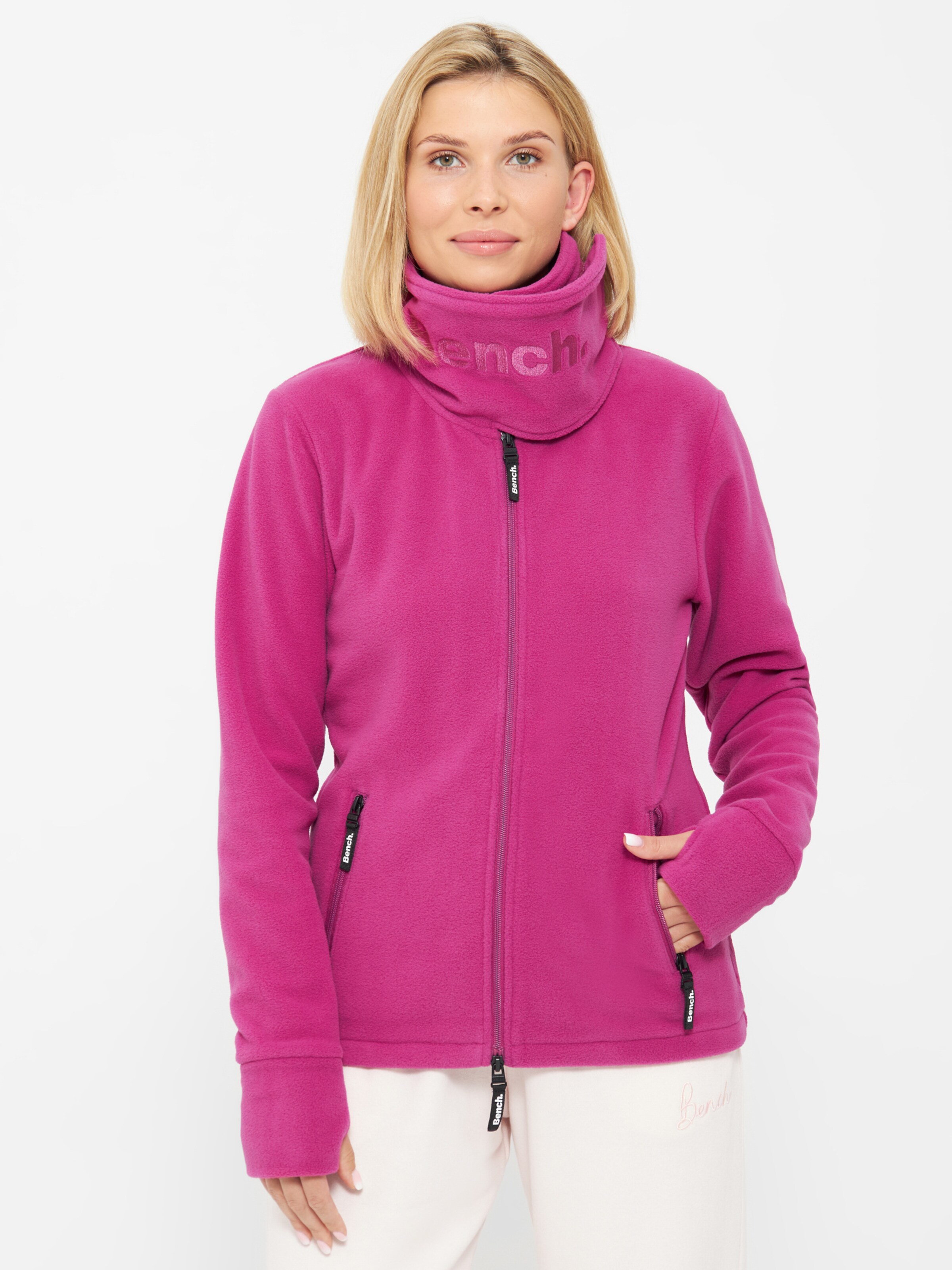 Veste en polaire Funnel BENCH en Rose Fonce ABOUT YOU