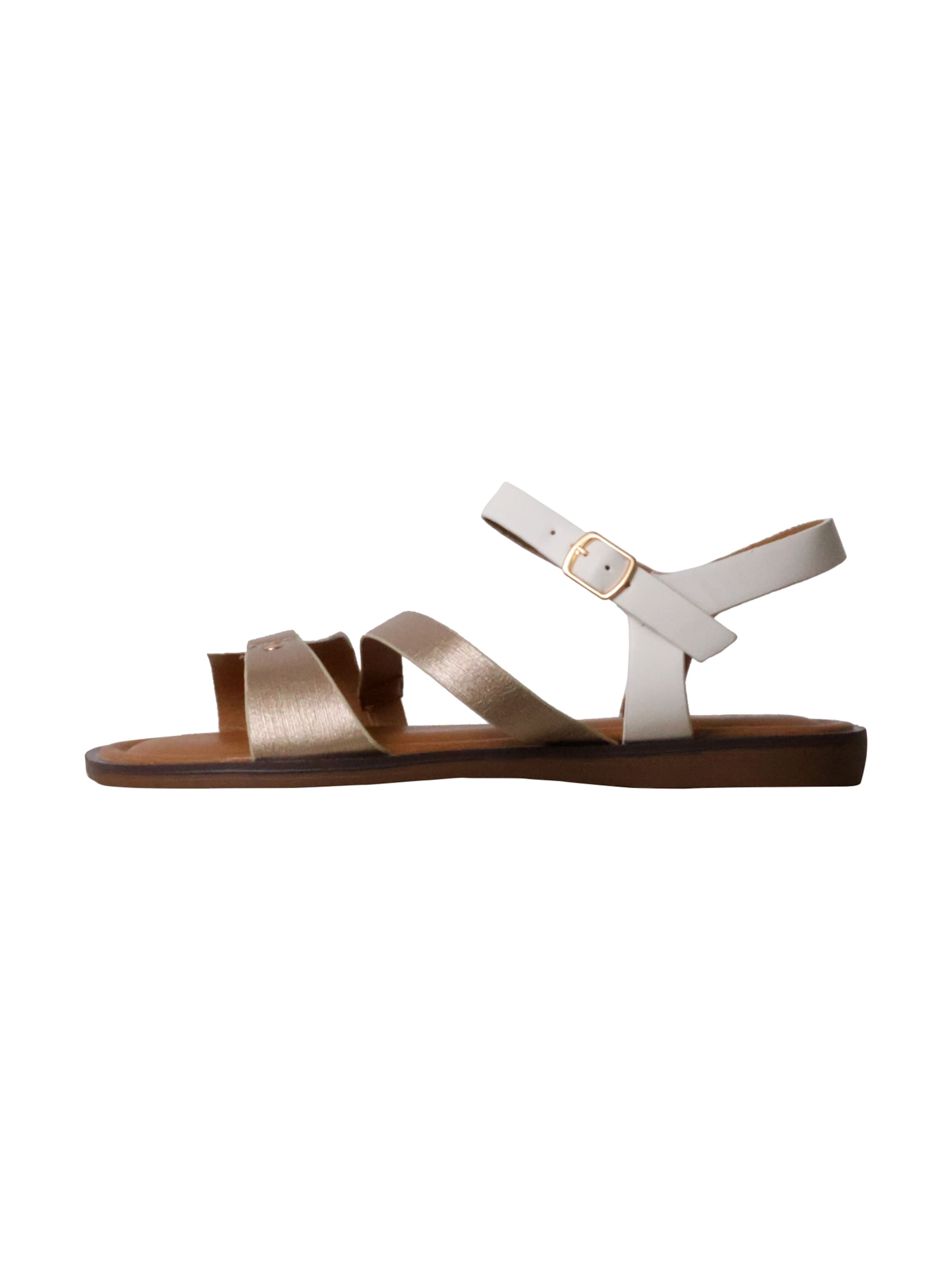 POTI PATI Sandals 'Flache Sandalen mit Riemchen' in White: front