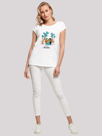 T-shirt 'Disney Aladdin Jasmine Abu Rajah Beach' F4NT4STIC en blanc
