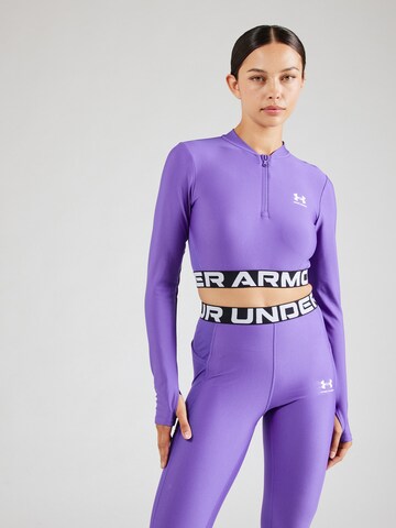 UNDER ARMOUR Funkční tričko 'HeatGear' – fialová: přední strana