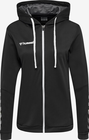 Hummel Athletic Zip-Up Hoodie in Black: front