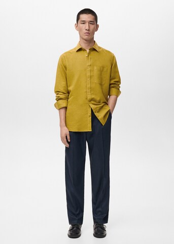MANGO MAN Regular fit Button Up Shirt 'Avispa-H' in Yellow