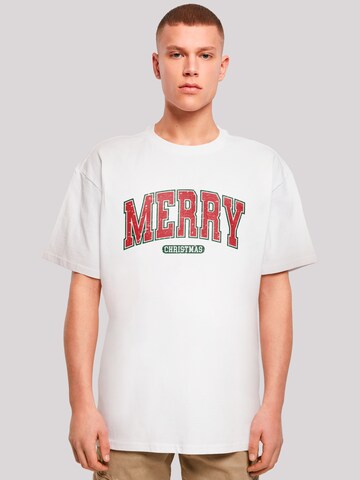 F4NT4STIC Shirt 'Merry Christmas' in White: front