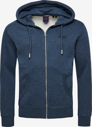 Veste de survêtement Superdry en bleu : devant