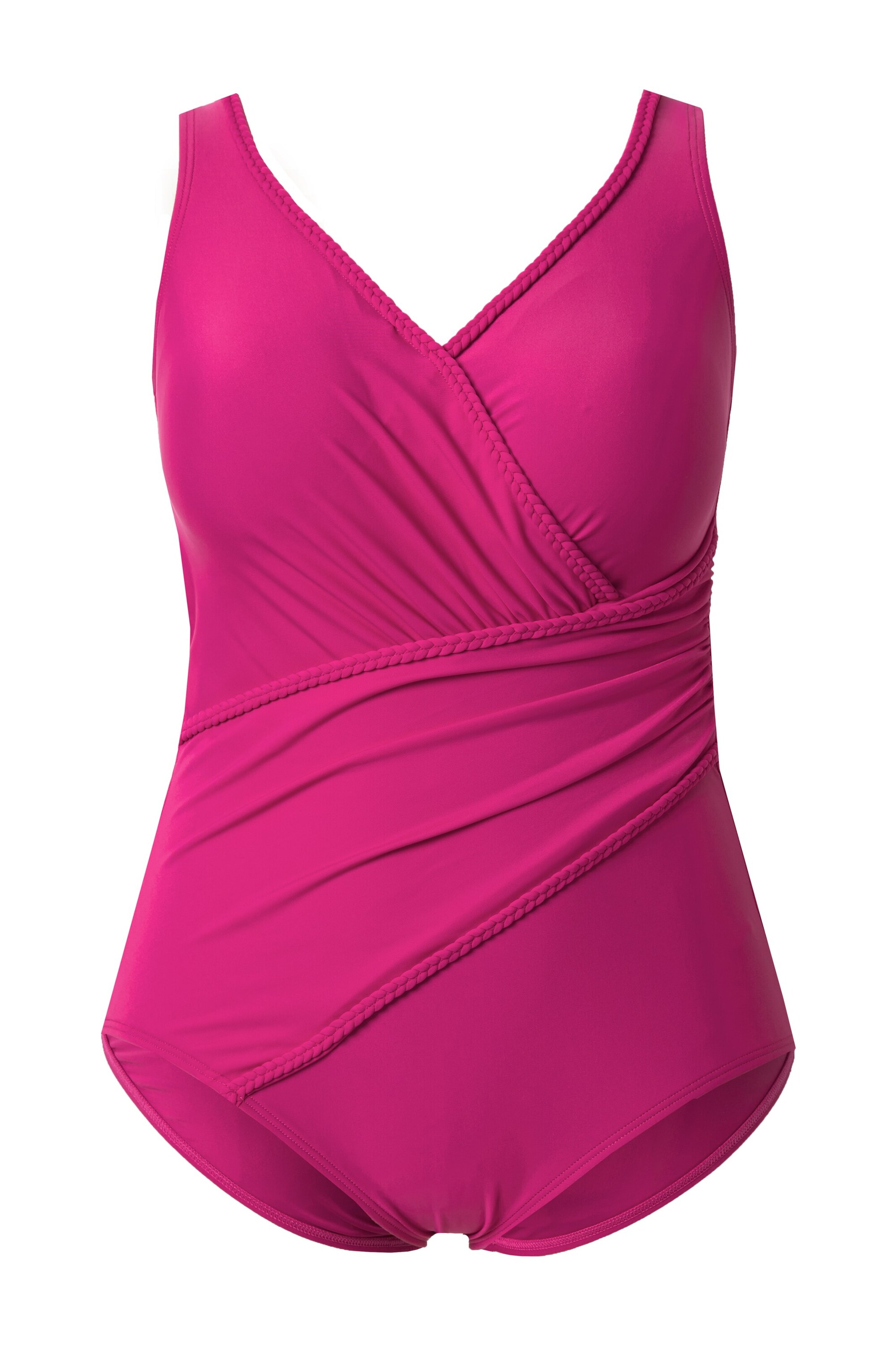 Ulla Popken Bustier Badeanzug in Pink: Vorderseite