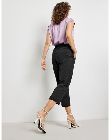 TAIFUN Regular Trousers with creases in Black