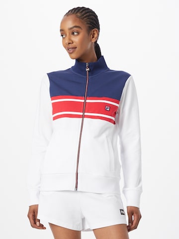 FILA Zip-Up Hoodie in White: front