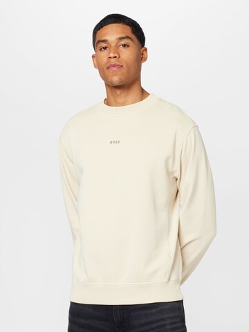 BOSS Orange Sweatshirt 'Wefade' i beige: forside