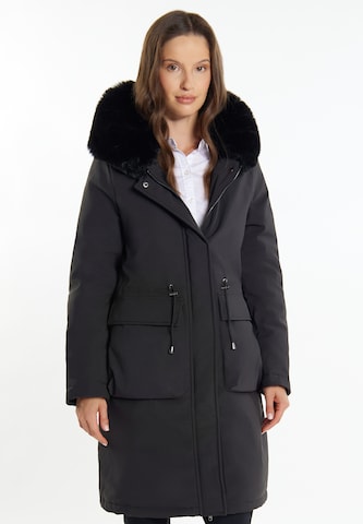 Parka d’hiver usha BLACK LABEL en noir : devant