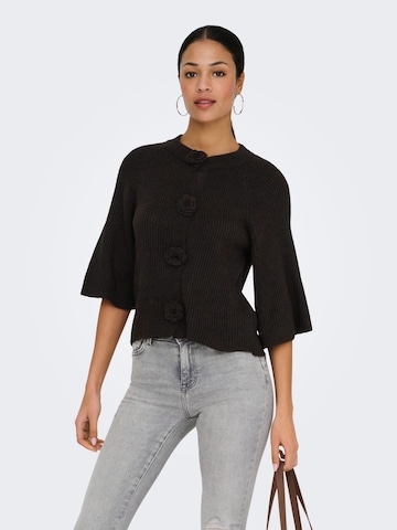 Jaqueline de Yong Gebreid vest 'Hailey' in Bruin: voorkant