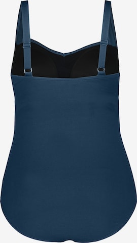 Ulla Popken Bralette Swimsuit in Blue