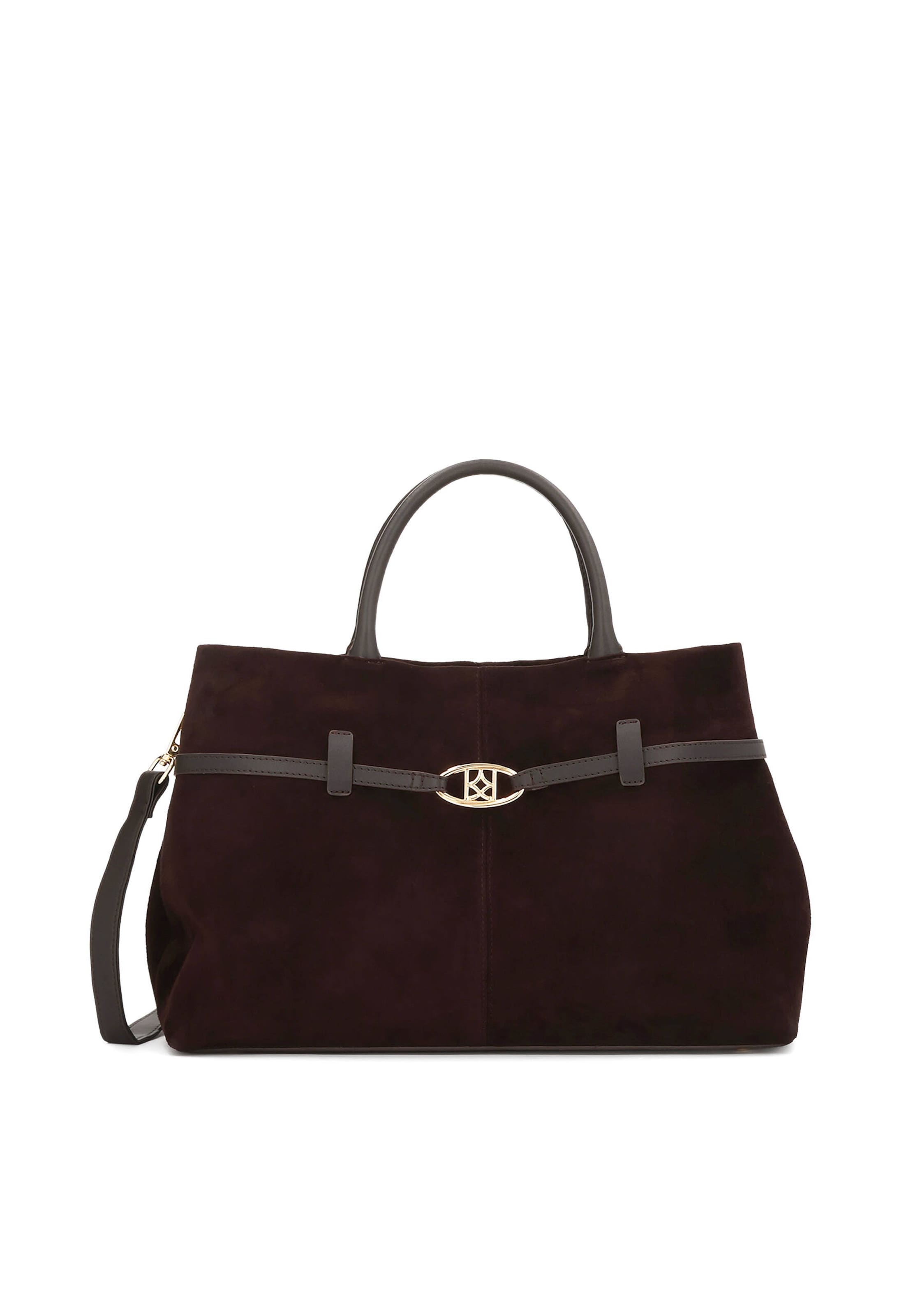 Borsa a mano Kazar di colore cioccolato, Visualizzazione prodotti