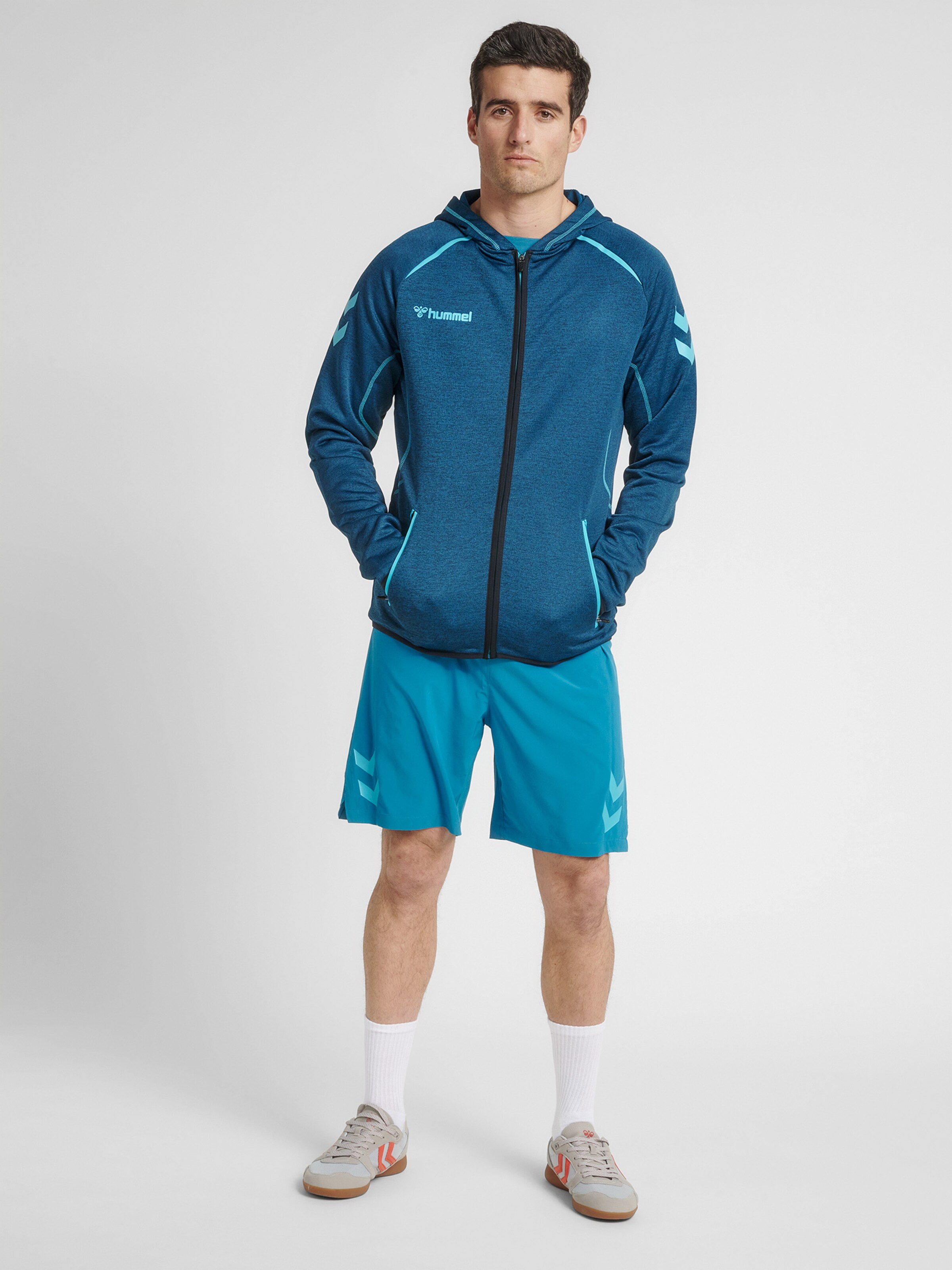 Männer Sportbekleidung Hummel Sportsweatjacke in Blaumeliert - UW46617