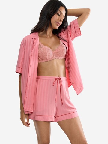 TRIUMPH Pajama shirt ' Red Label Amourette Jacquard ' in Pink