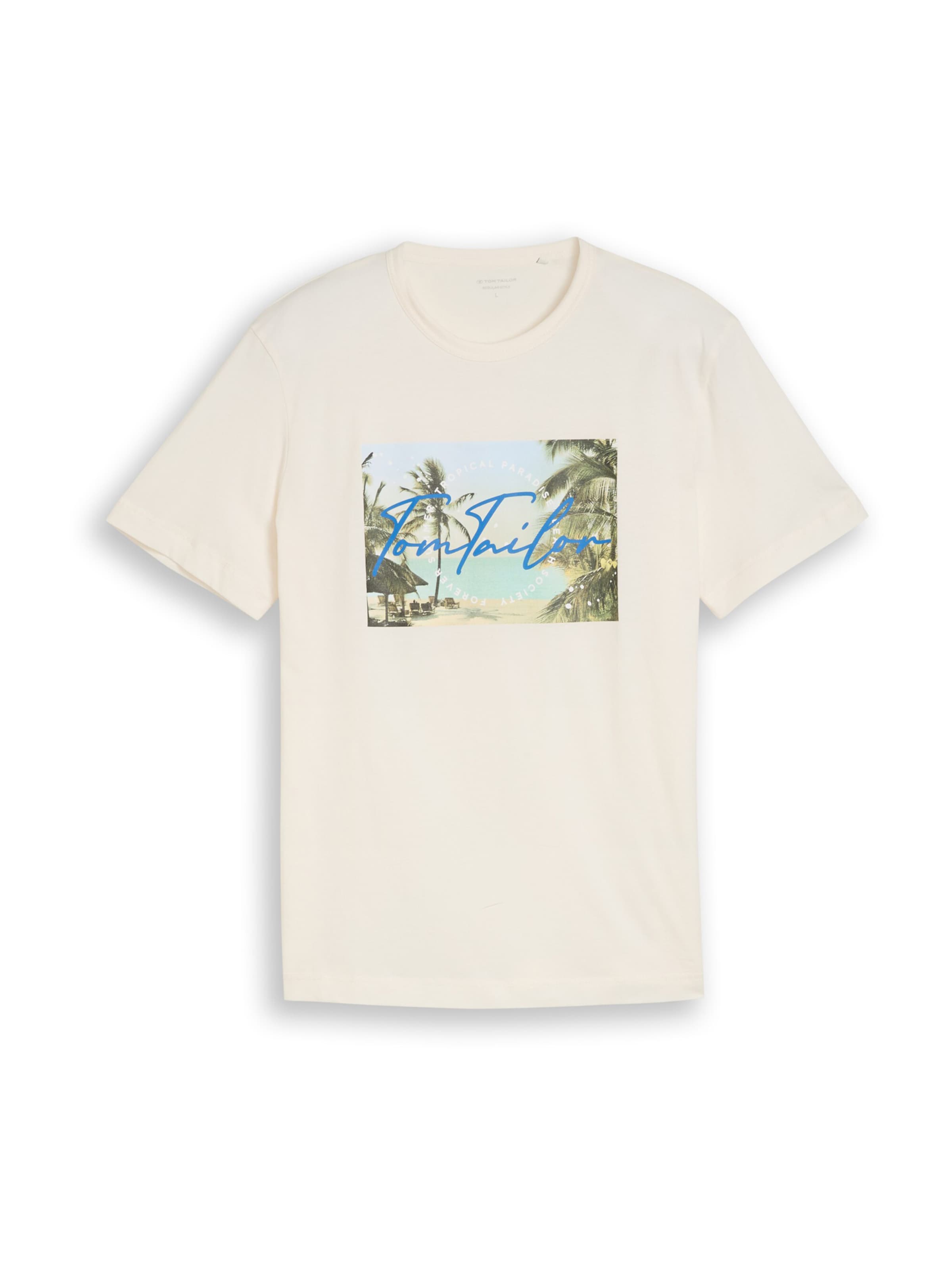 T-Shirt TOM TAILOR en blanc : devant