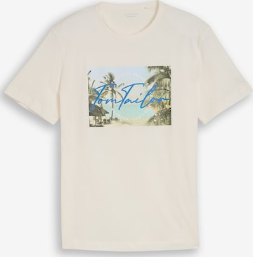 T-Shirt TOM TAILOR en blanc : devant