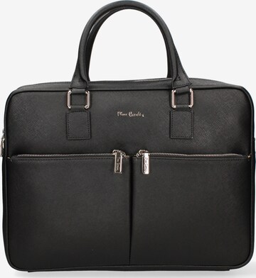 Valigetta ventiquattrore 'Borsa da Lavoro Pierre Cardin Vera Pelle con Zip' di PIERRE CARDIN in nero: frontale
