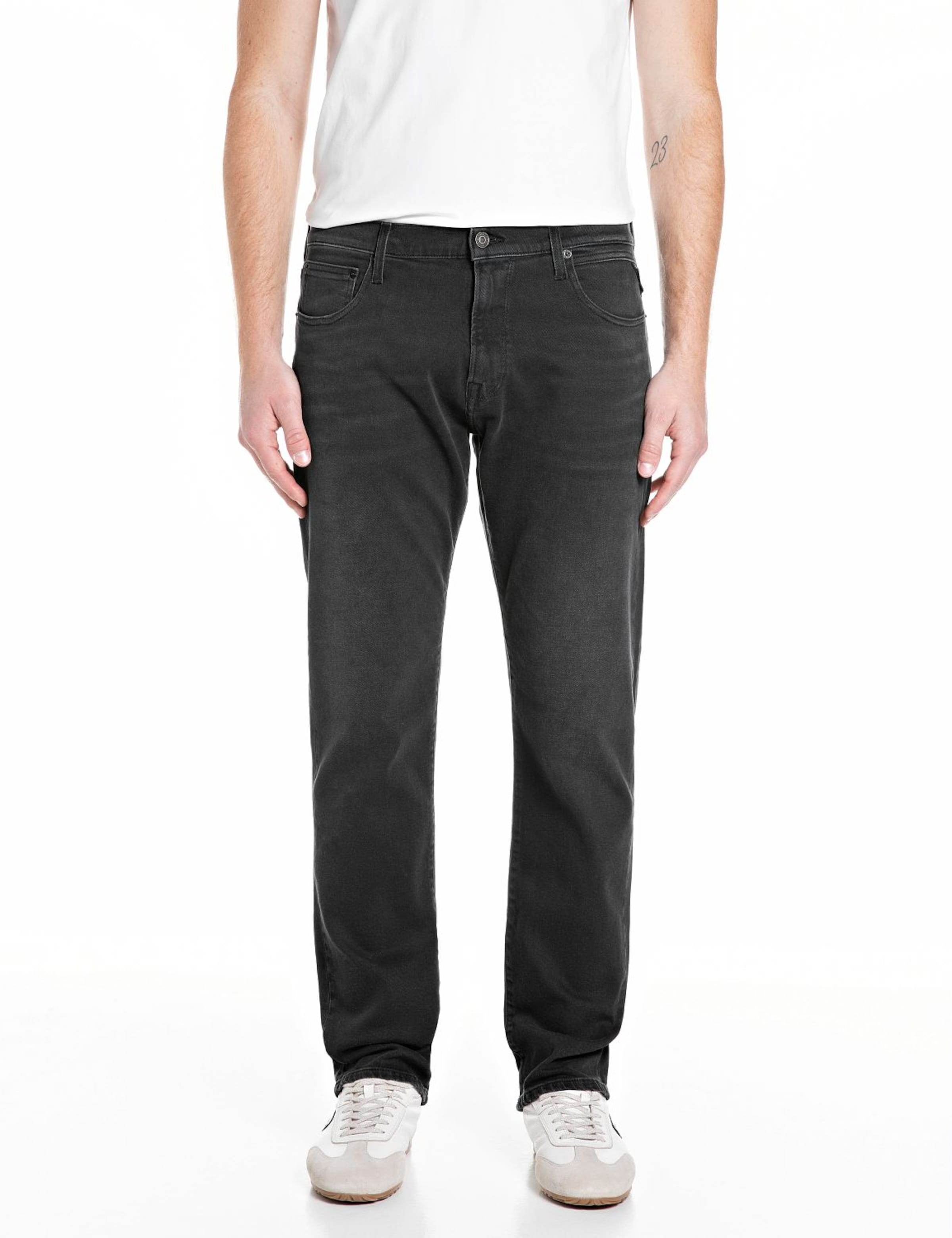 REPLAY Regular Jeans in Black: front