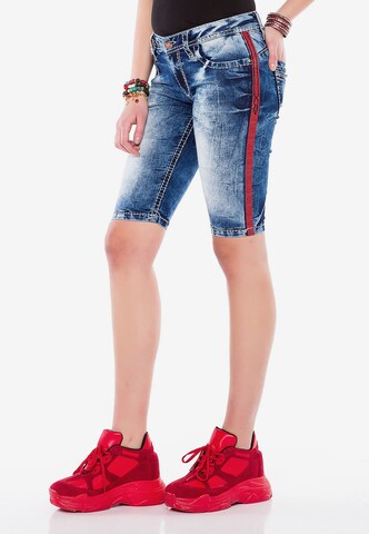 CIPO & BAXX Damen Shorts im Slim Fit-Schnitt in Blau