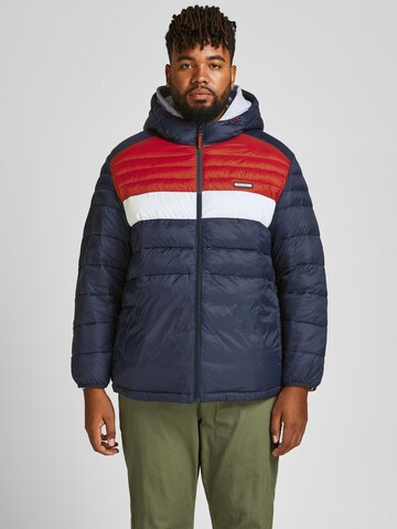 Veste mi-saison 'Ace' Jack & Jones Plus en bleu : devant