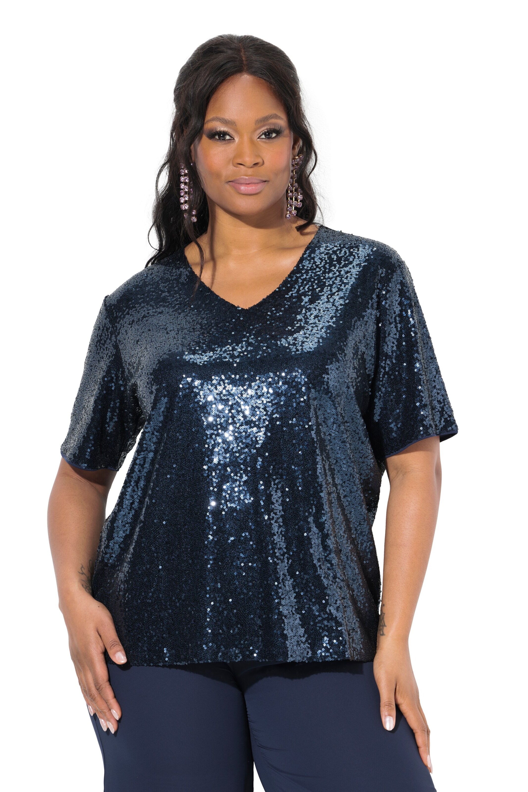 Ulla Popken Bluse in Blau: Vorderseite