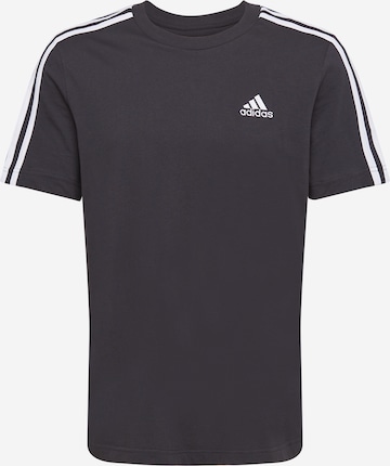 ADIDAS SPORTSWEAR - Camisa funcionais 'Essentials 3-Stripes' em preto: frente