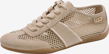 Chaussure de sport à lacets Tamaris en beige : devant