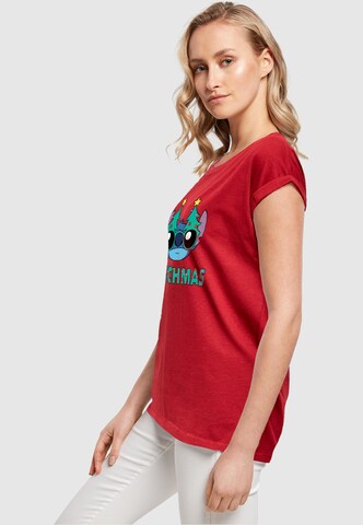 ABSOLUTE CULT Shirt 'Lilo And Stitch - Stitchmas Glasses' in Rood
