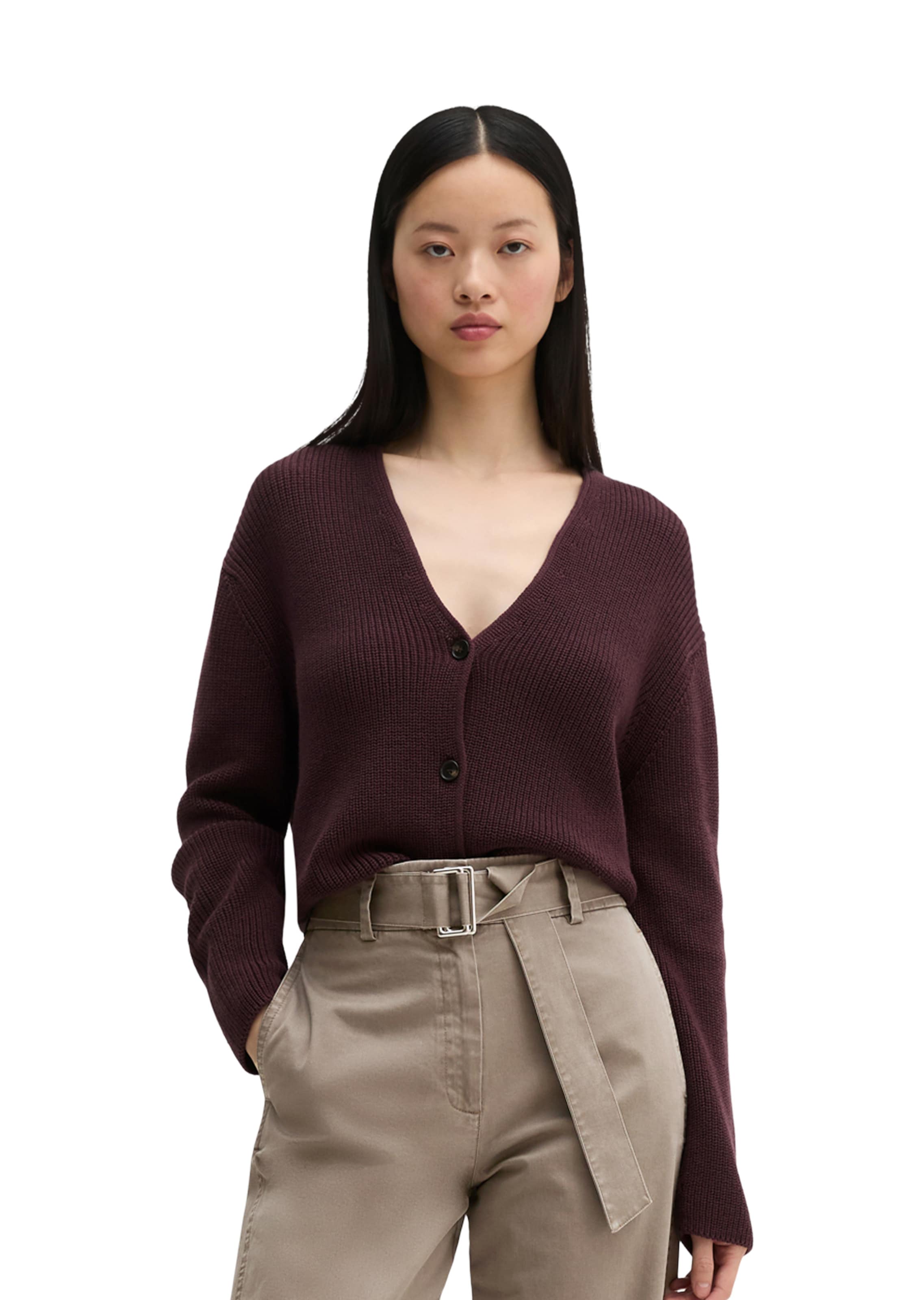 Marc O'Polo Gebreid vest in Rood: voorkant