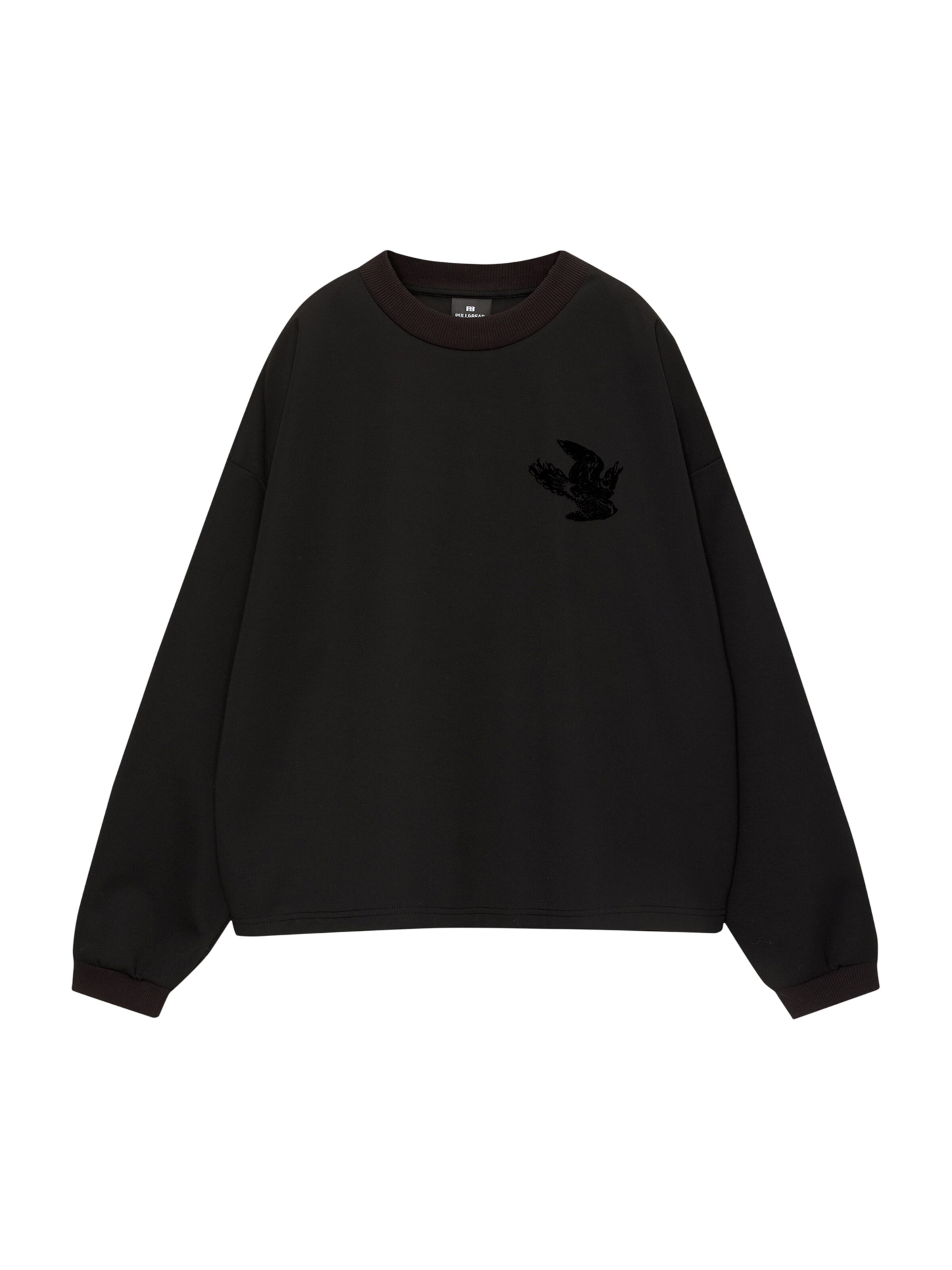 Pull&Bear Mikina - Čierna: predná strana