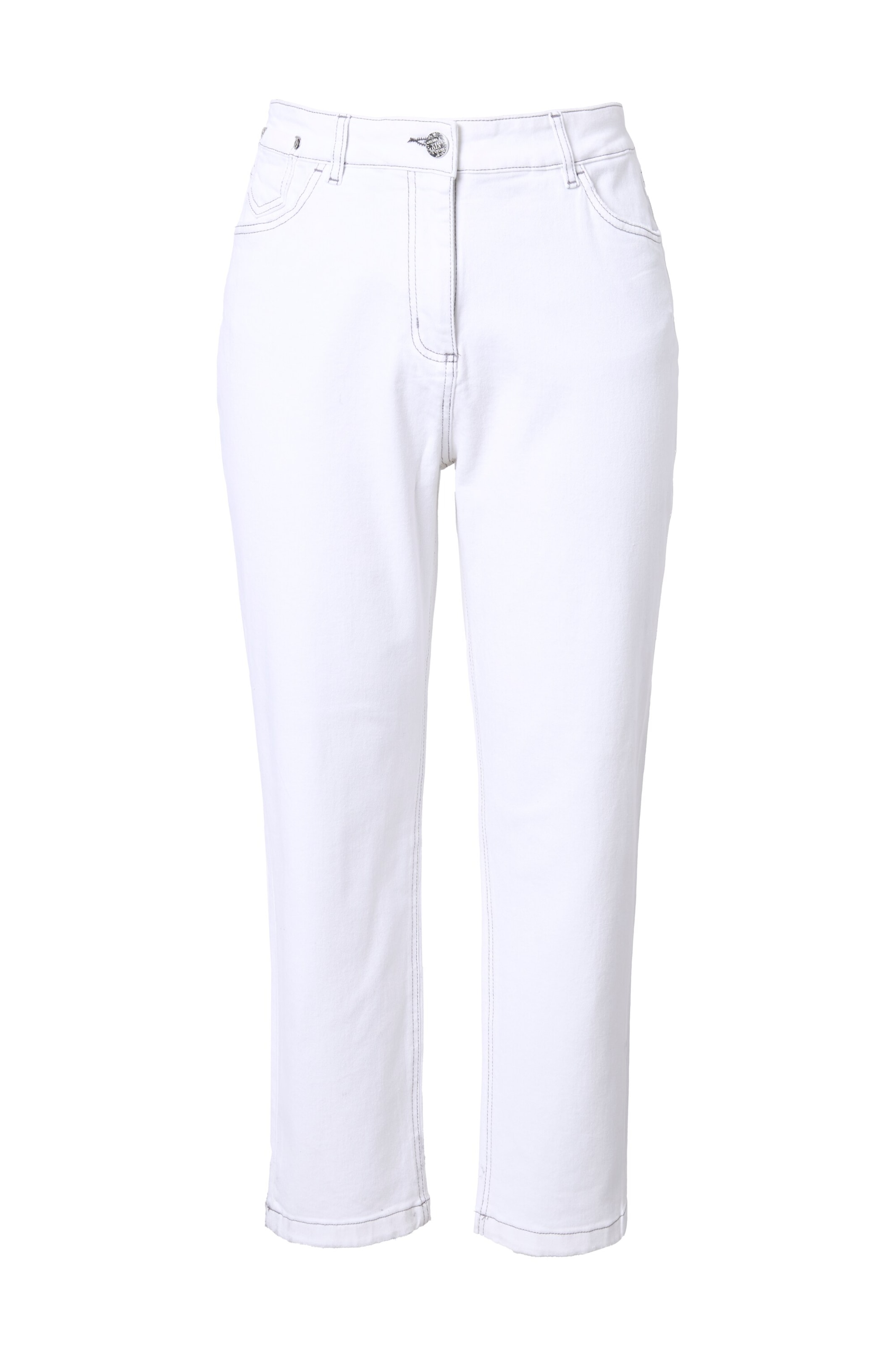 Ulla Popken Regular Jeans in Wit: voorkant