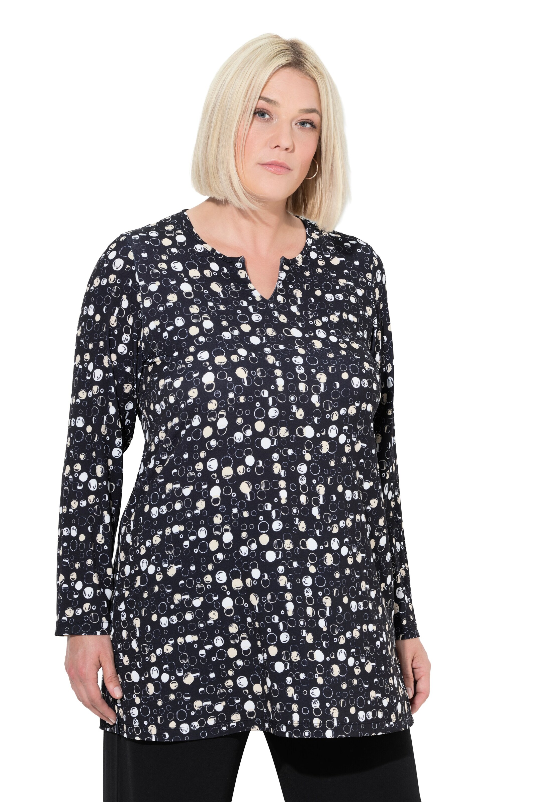 Ulla Popken Shirt in Zwart: voorkant