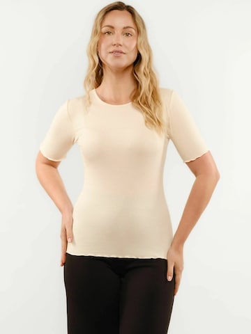 Liberte Essentiel Top ' NATALIA SS ' in Beige: voorkant