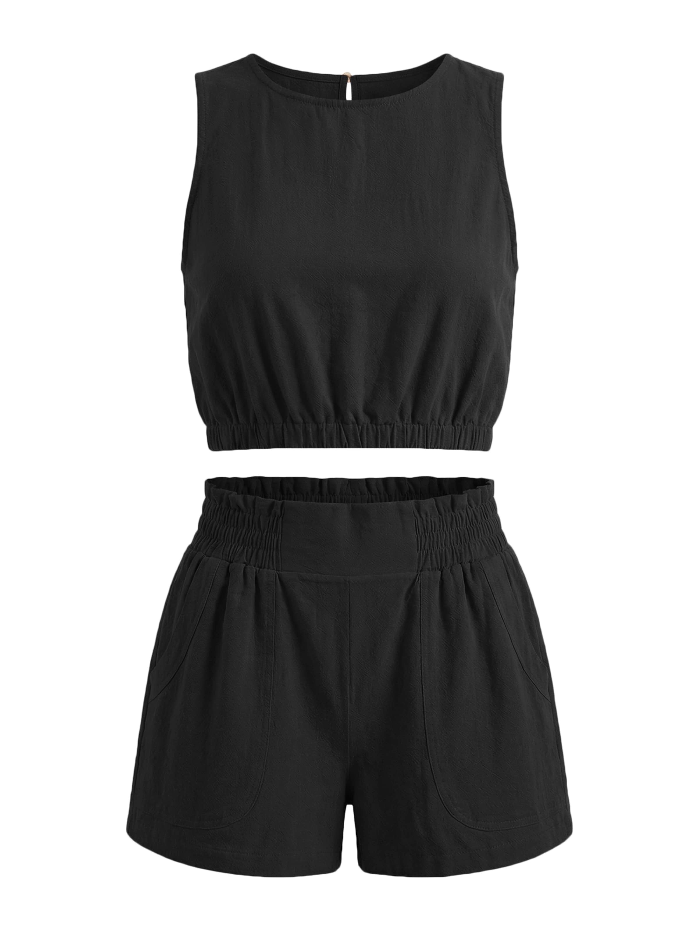 Costum cu pantaloni de la Imily Bela pe negru: față