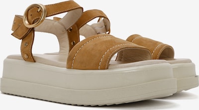 Derimod Sandale in hellbraun / gold / perlweiß, Produktansicht